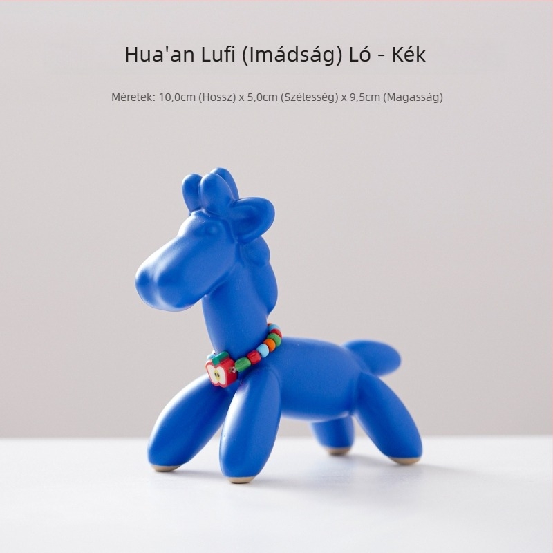 Kerámia hintaló díszfigura — kreatív póni, modern minimalista stílus; Márka: Qianmeitang ceramics; Anyag: kerámia; Csomagolás: karton