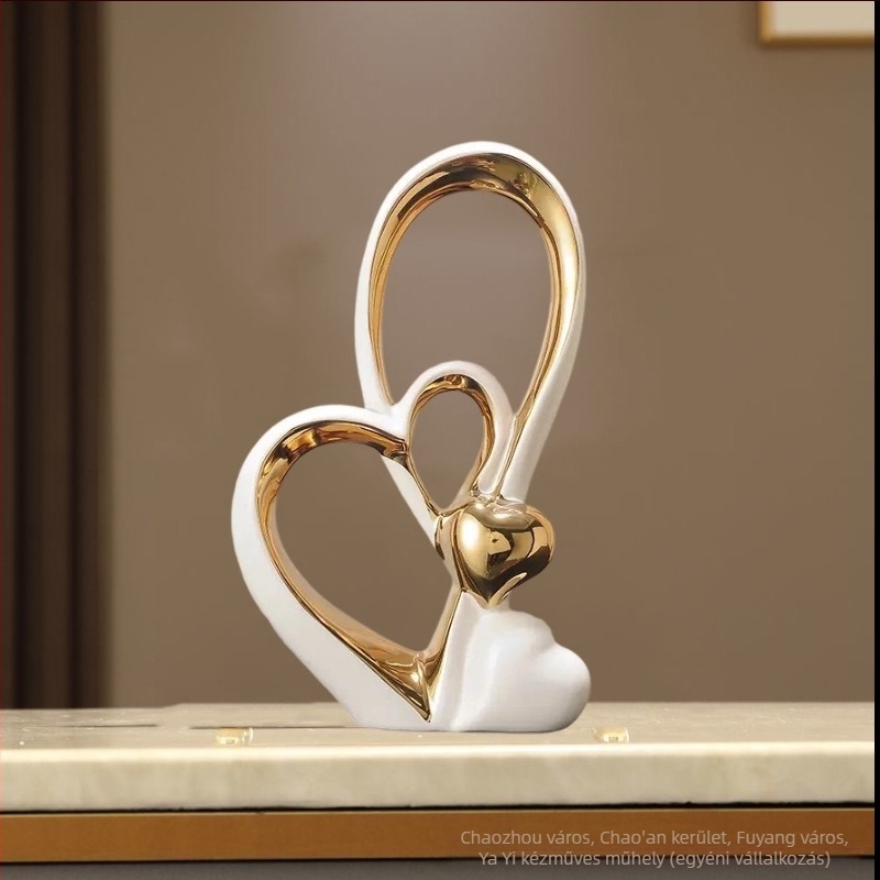 Nappali dekoratív figurák készlet, fehér porcelán, geometriai formák, modern minimalista stílus – ajándék új otthonba