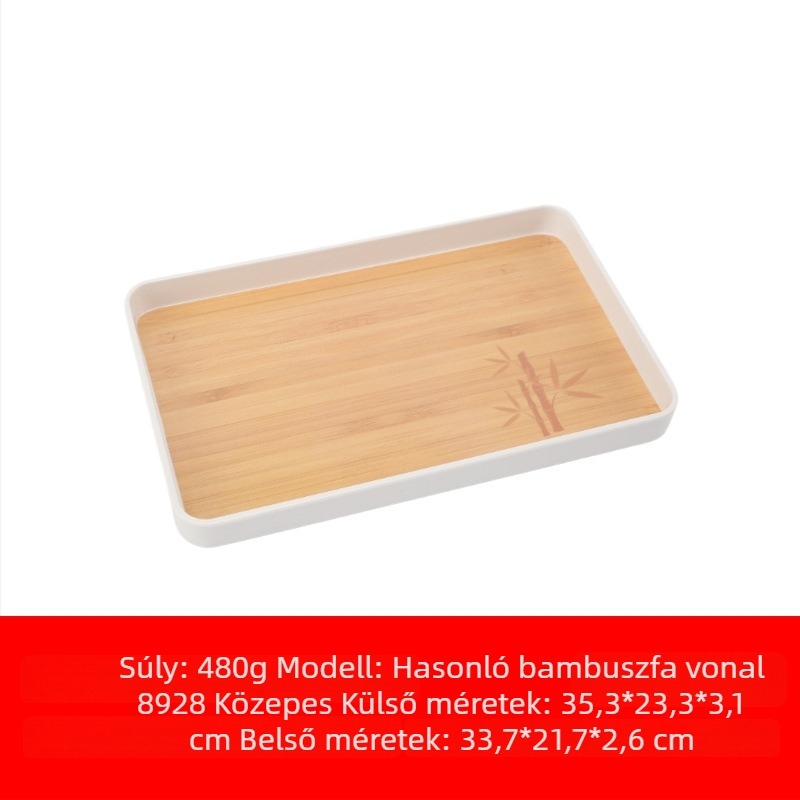 Melamin tálca, téglalap alakú, nordic stílus, csíkos minta, nyomtatott felület