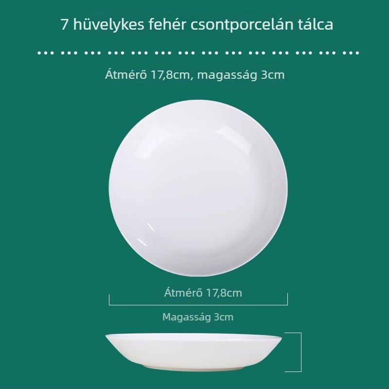 Tengjing bone china kerek tál – mikrohullámú sütőben használható, logó nyomtatható, testre szabható, >45% csontpor tartalom