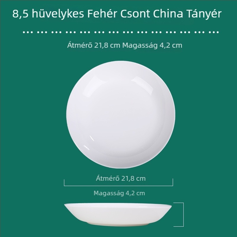 Tengjing bone china kerek tál – mikrohullámú sütőben használható, logó nyomtatható, testre szabható, >45% csontpor tartalom