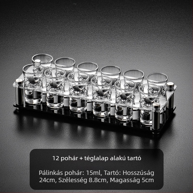 Üvegpohár-készlet logóval, üveganyag, kapacitás 1–100 ml, súly 1.0 kg