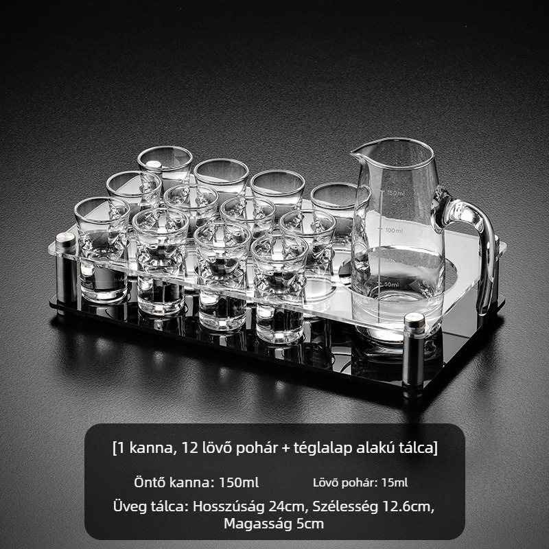 Üvegpohár-készlet logóval, üveganyag, kapacitás 1–100 ml, súly 1.0 kg