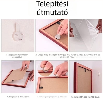 4 darabos képkeret készlet, négyszög alakú, tömörfa és kompozitfa, kínai festményekhez és kalligráfiához