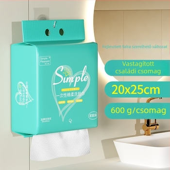 Egyszer használatos arc törlőkendő akasztós dizájnnal | Minimalist | fa rostból | gyártás testreszabása elérhető | más gyártási folyamat