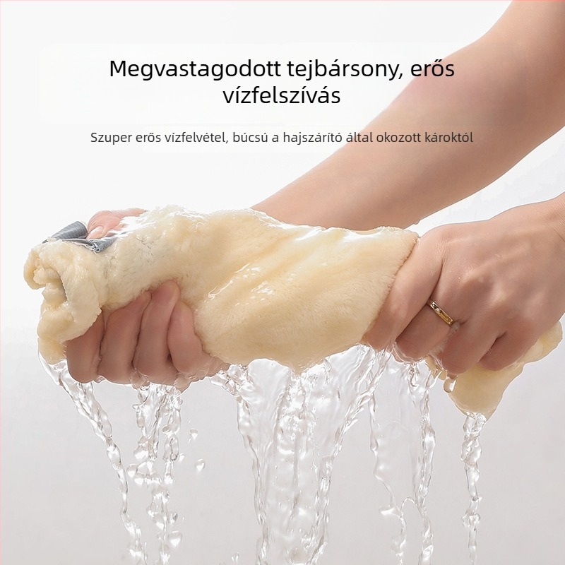 Korall fleece-ből készült hajszárító sapka, 150d szál, 80–99 g tömeg, varrás, rendkívül nedvszívó és gyorsan száradó