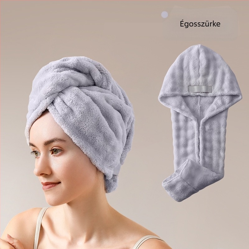 Korall fleece-ből készült hajszárító sapka, 150d szál, 80–99 g tömeg, varrás, rendkívül nedvszívó és gyorsan száradó
