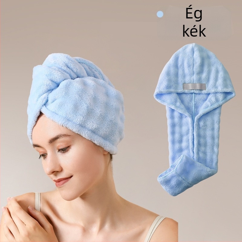 Korall fleece-ből készült hajszárító sapka, 150d szál, 80–99 g tömeg, varrás, rendkívül nedvszívó és gyorsan száradó