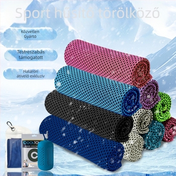 Poliészter sport törölköző hűtő hatással kültéri edzésekhez, gyors izzadságfelszívódás, gyors száradás, 40 g, logó testreszabás