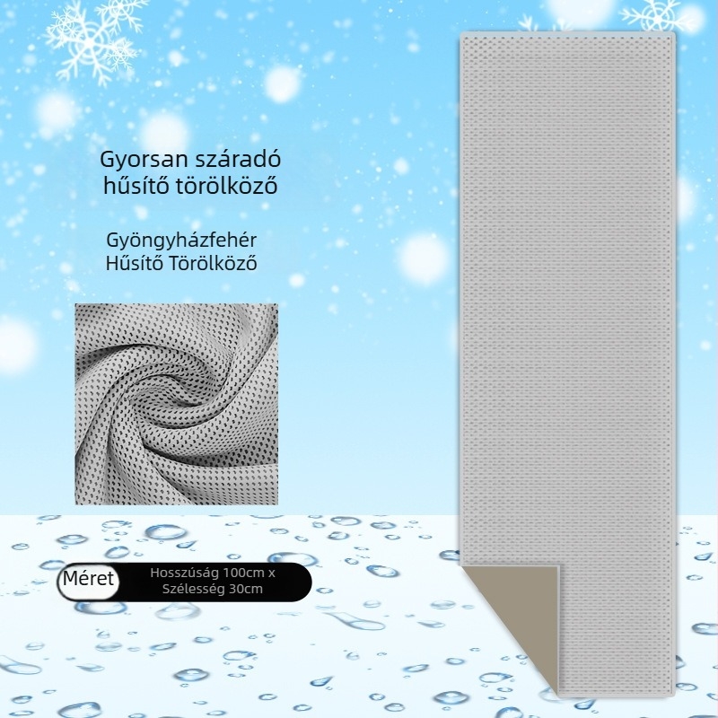 Poliészter sport törölköző hűtő hatással kültéri edzésekhez, gyors izzadságfelszívódás, gyors száradás, 40 g, logó testreszabás