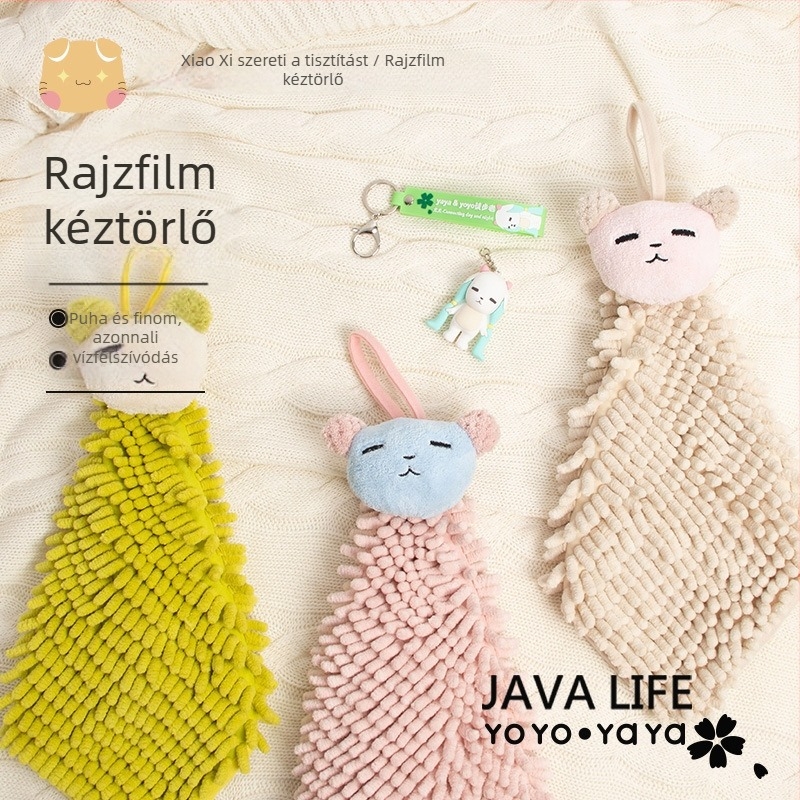 Függő kéztörlő coral fleece-ből, 16 szál, 80–100 g, varrásos kivitel