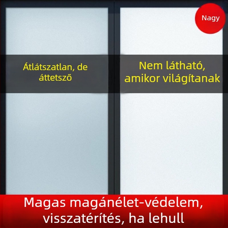 Ablak magánéletét védő fólia — PVC anyag; Elektrosztatikus tapadás; Modern stílus; Mintázat: Egységes