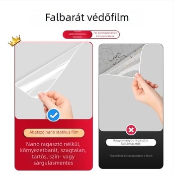 Látható PVC falvédő fólia latex falakhoz, antistatikus, vízálló, antibakteriális, nedvességálló
