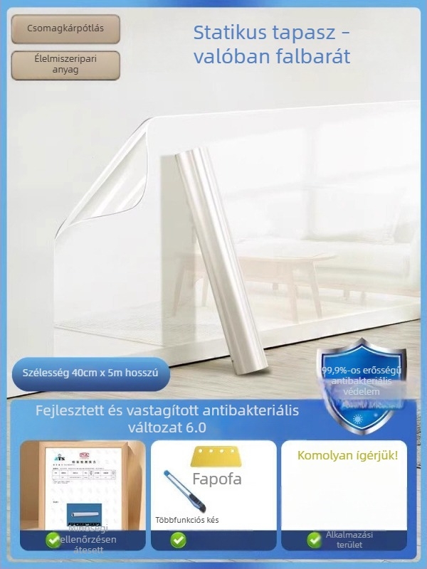 Látható PVC falvédő fólia latex falakhoz, antistatikus, vízálló, antibakteriális, nedvességálló