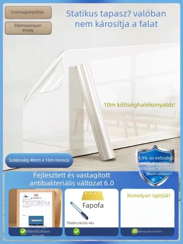 Látható PVC falvédő fólia latex falakhoz, antistatikus, vízálló, antibakteriális, nedvességálló