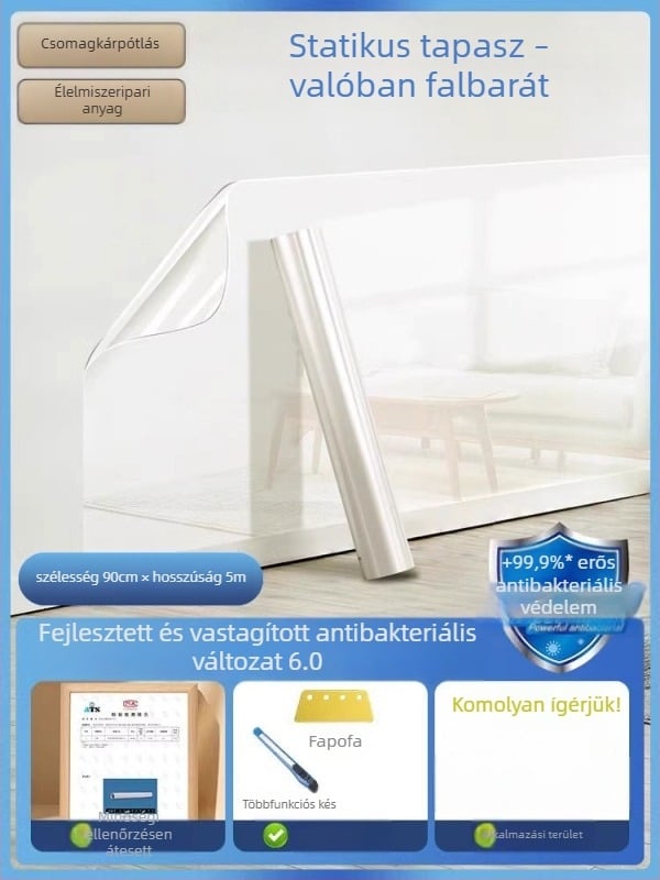Látható PVC falvédő fólia latex falakhoz, antistatikus, vízálló, antibakteriális, nedvességálló