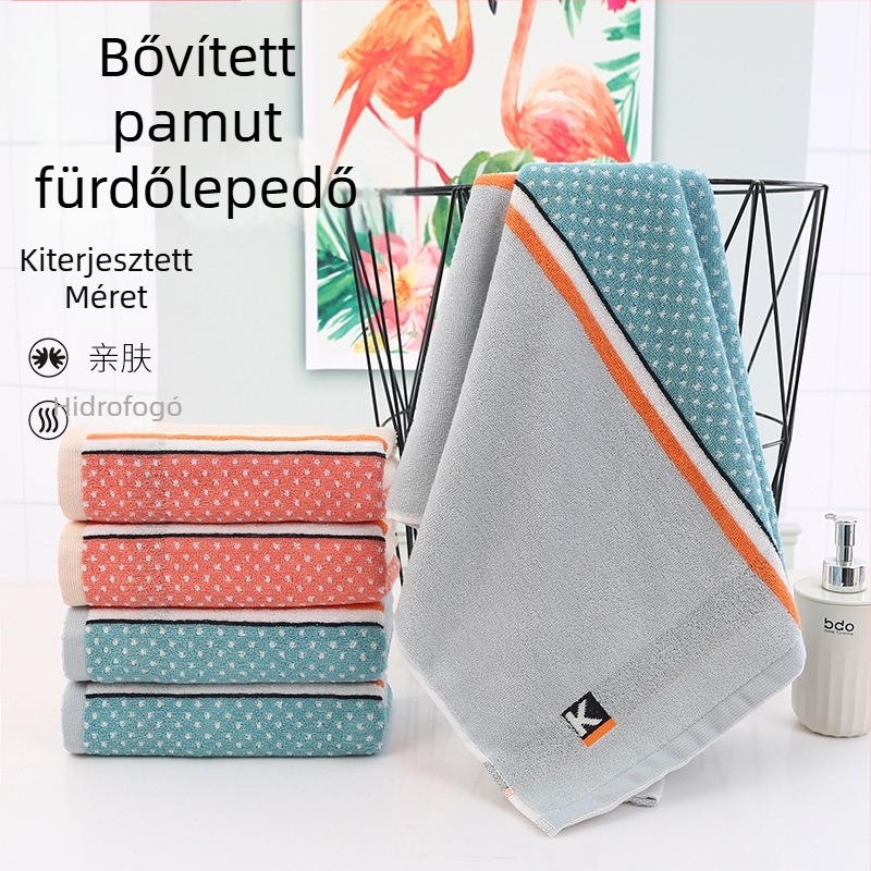 Guangying 100% pamut fürdőlepedő, 32s fonal, jacquard sík szövés, felvarrt, 140–170 g