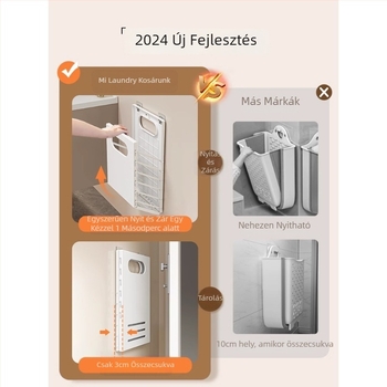 Szennyeskosár — modern minimalista stílus, alkalmas hálószobára és fürdőszobára (Anyag: PP; Márka: Resistant; Csomagolás: 1 darab; Használati terület: hálószoba, fürdőszoba)