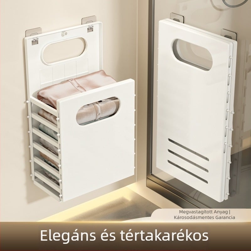 Szennyeskosár — modern minimalista stílus, alkalmas hálószobára és fürdőszobára (Anyag: PP; Márka: Resistant; Csomagolás: 1 darab; Használati terület: hálószoba, fürdőszoba)