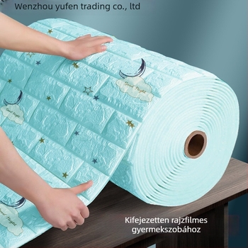 Öntapadós, vízálló 3D falmatrica hálószobára, ütésálló cartoon motívumok, vastag, puha bevonat óvodának és gyerekszobának