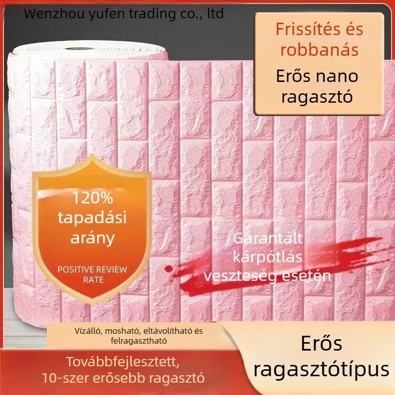 Öntapadós, vízálló 3D falmatrica hálószobára, ütésálló cartoon motívumok, vastag, puha bevonat óvodának és gyerekszobának