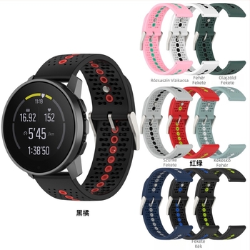 Két színű szilikon szíj a Suunto 9 Peakhez és a Garmin Venu 2-höz, lélegző sport szíj, 20/22 mm