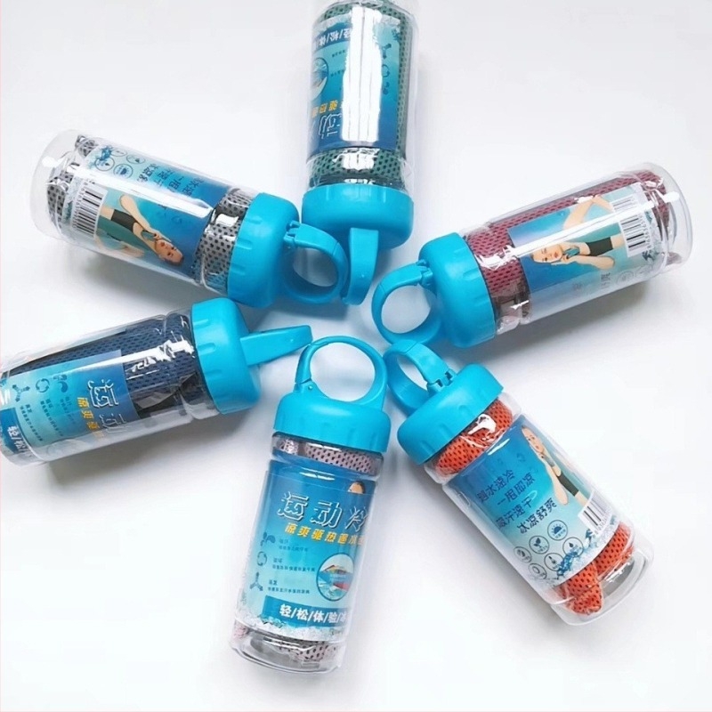 Hűsítő sporttörölköző, gyorsan száradó, 60 g, Jacquard pamut, logó nyomtatás elérhető