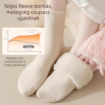 Férfi téli vastag zokni poliészterből, középmagasságú szár, egyszínű, egyszálas kötés, csúszásmentes