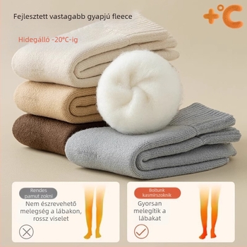 Férfi téli vastag zokni poliészterből, középmagasságú szár, egyszínű, egyszálas kötés, csúszásmentes