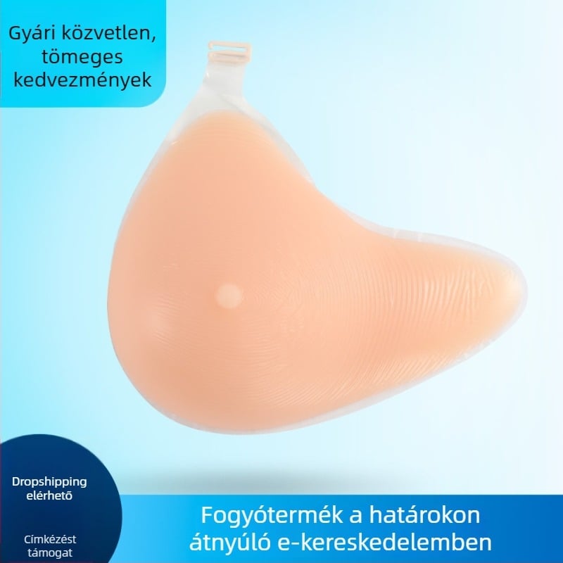 Kampós kialakítású szilikon melltartó forma, normál fehérneműkkel használható, hónalj alatti hosszabbító párna a méret és a vastagság növeléséhez