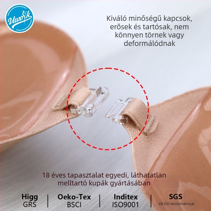 Légáteresztő, láthatatlan melltartó betét nőknek, mangóforma csésze, push-up hatású, varrás nélküli