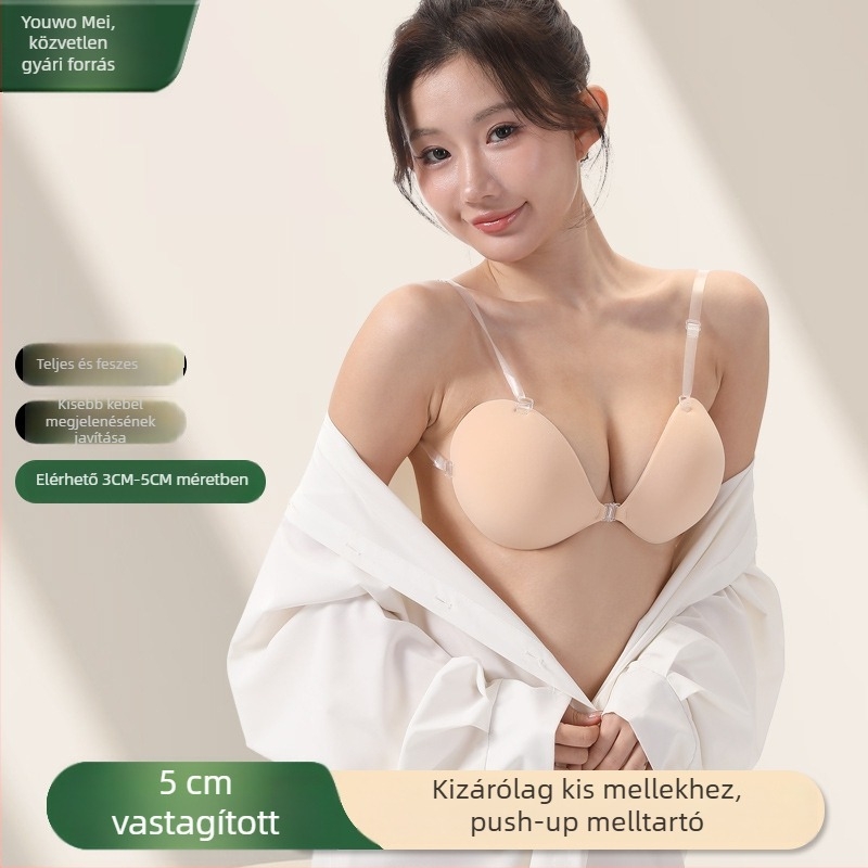 5 cm vastag, láthatatlan szilikon mellfedő tapaszok pántokkal – légáteresztő, push-up hatás, kis mellekhez