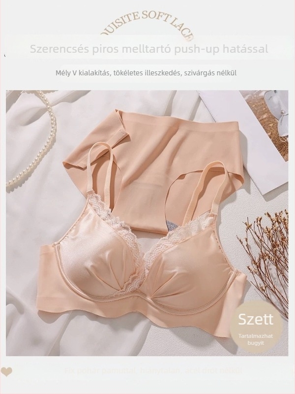 Formázó női fehérnemű készlet, 3/4 kosár, vékony formázó kosár, nejlon anyag, csipke, rögzített vállpántok