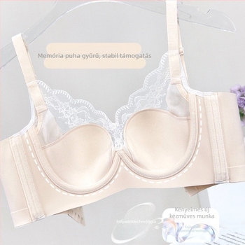 Csipkés nejlon melltartó, 3/4 kosár, vékony formázott kosár, lélegző, állítható