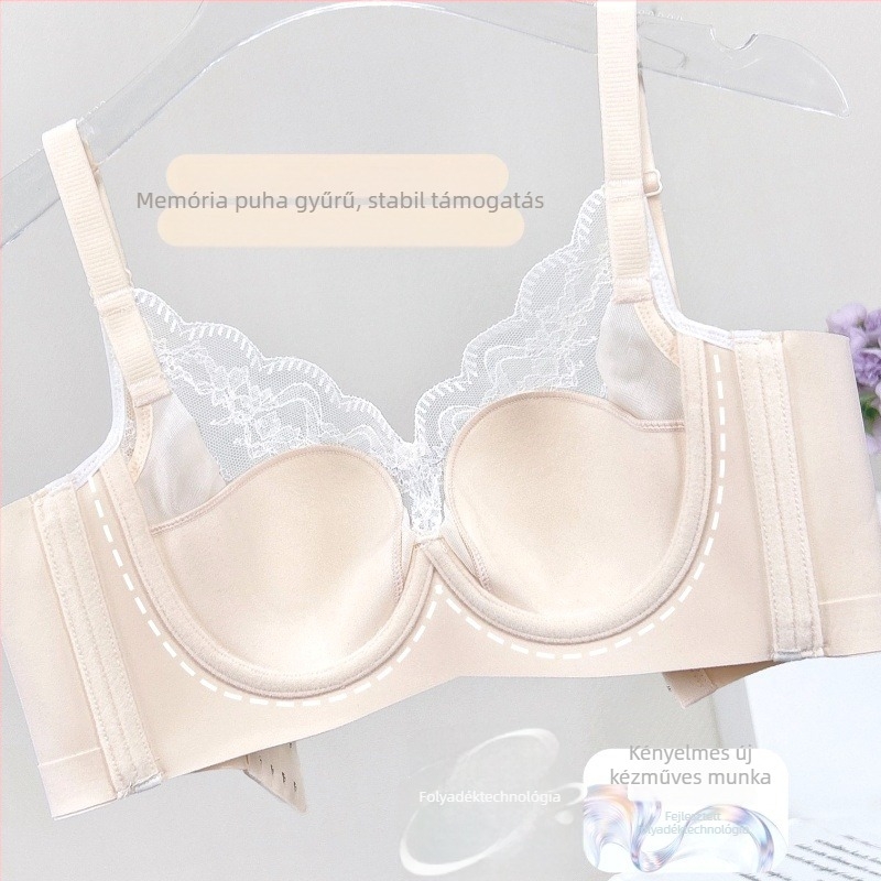 Csipkés nejlon melltartó, 3/4 kosár, vékony formázott kosár, lélegző, állítható