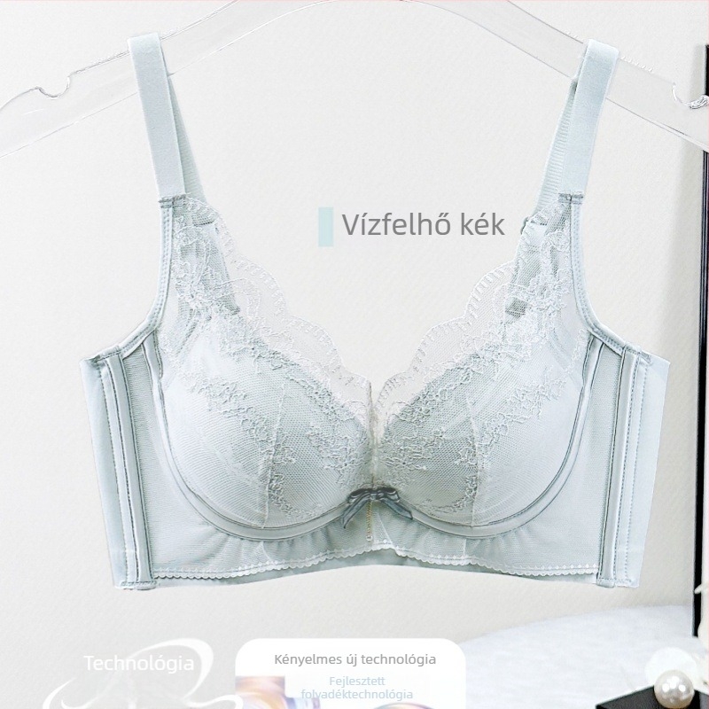 Csipkés nejlon melltartó, 3/4 kosár, vékony formázott kosár, lélegző, állítható