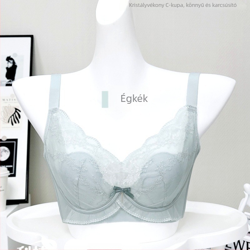 Csipkés nejlon melltartó, 3/4 kosár, vékony formázott kosár, lélegző, állítható