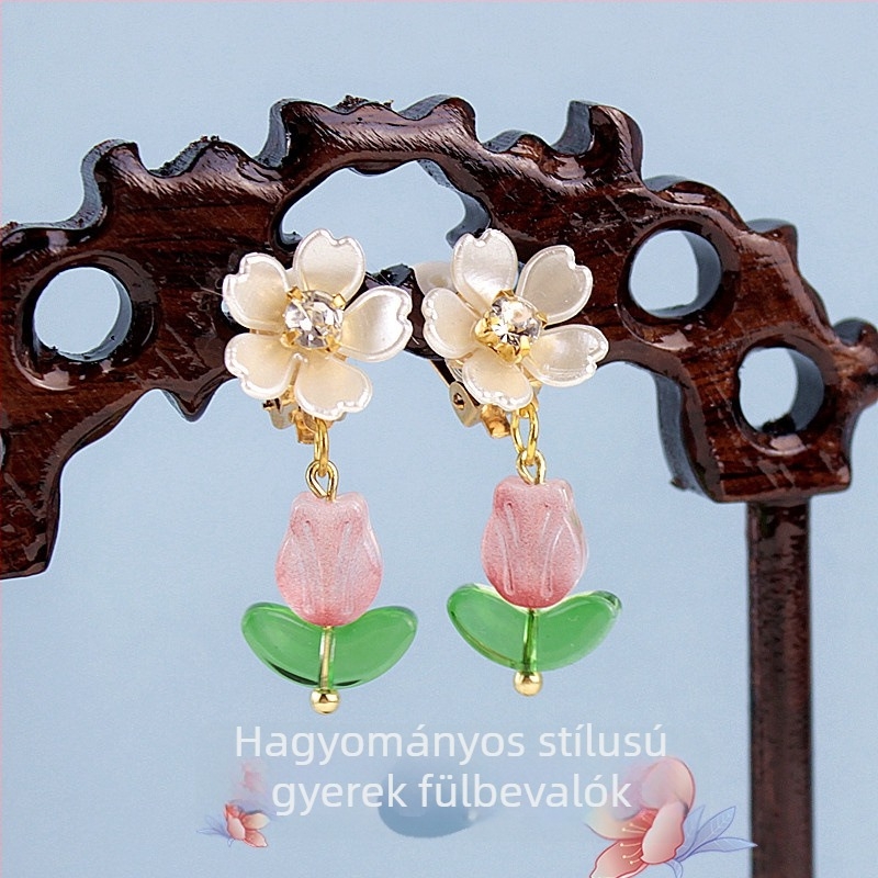 Fülklipsz — antik stílus, gyerekdesign, ötvözet, kézzel készített, hercegnő Anna motívum