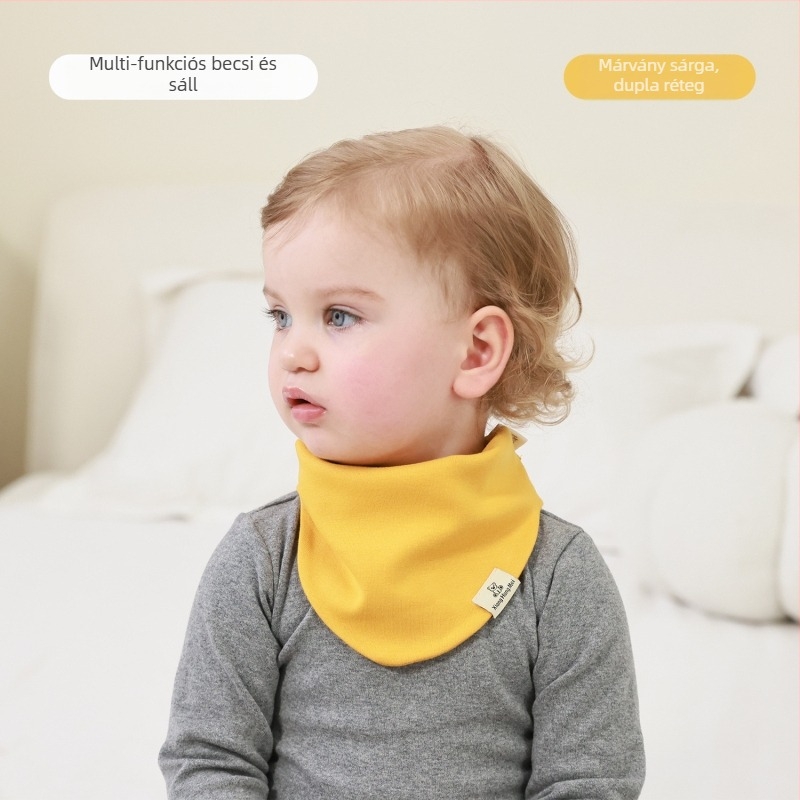 Pamut háromszög kendő babáknak, uniszex, multifunkcionális termikus kiegészítő belső és külső használatra, drool bib