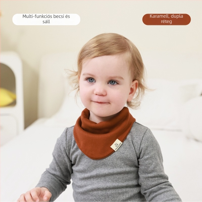 Pamut háromszög kendő babáknak, uniszex, multifunkcionális termikus kiegészítő belső és külső használatra, drool bib