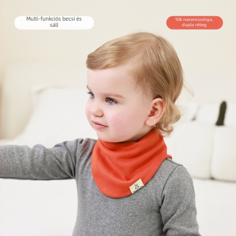 Pamut háromszög kendő babáknak, uniszex, multifunkcionális termikus kiegészítő belső és külső használatra, drool bib