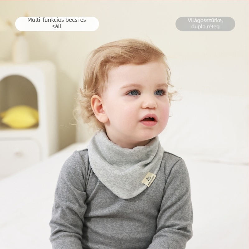 Pamut háromszög kendő babáknak, uniszex, multifunkcionális termikus kiegészítő belső és külső használatra, drool bib