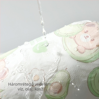 Gyermekek számára egyszer használatos karvédők — vízállóak, szennyeződés elleni, olajállóak; Cartoon minta; Beites; 1 év alattiaknak; anyagok: nemszőtt textília, PE fólia, spandex