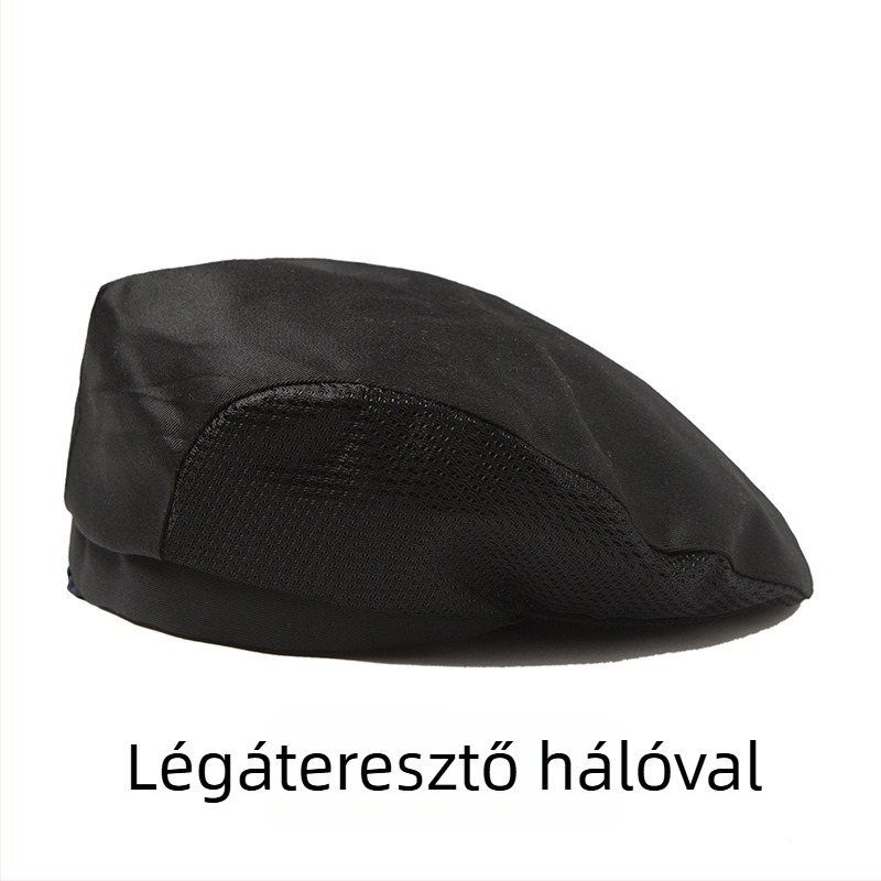 Nyári szakácsberet légáteresztő hálós anyaggal, poliészter, nyomtatott logóval, catering munkás sapka