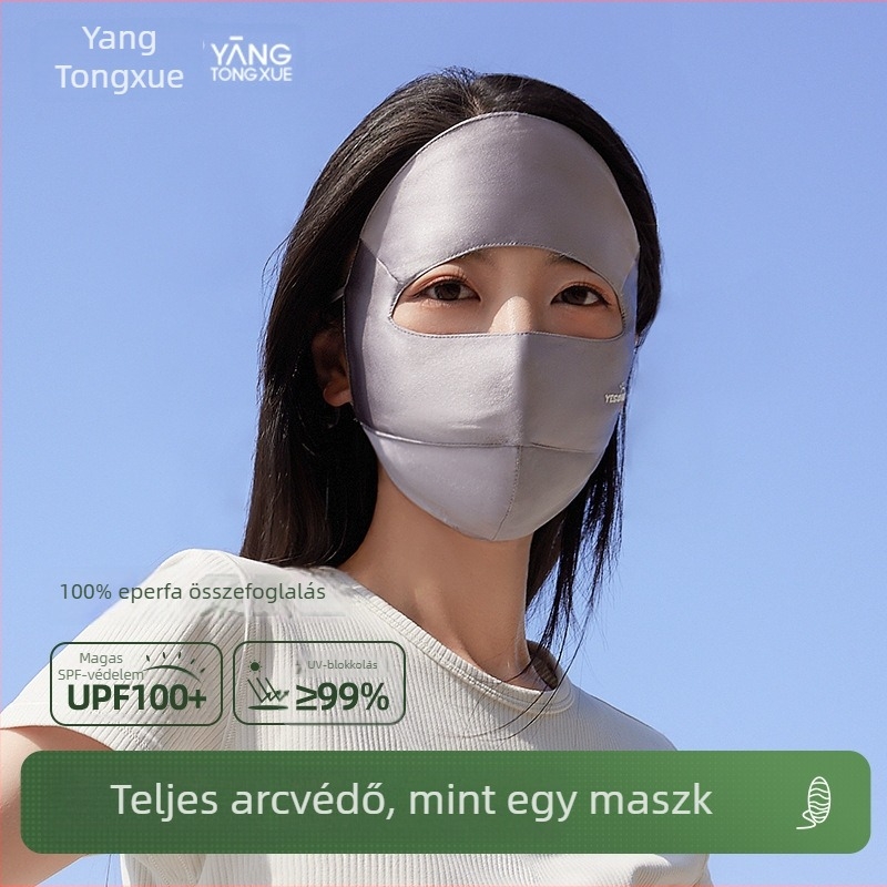 Teljes arcú UV-szűrő maszk, légáteresztő mulberry selyem, minimalist és sokoldalú dizájn, félfedés