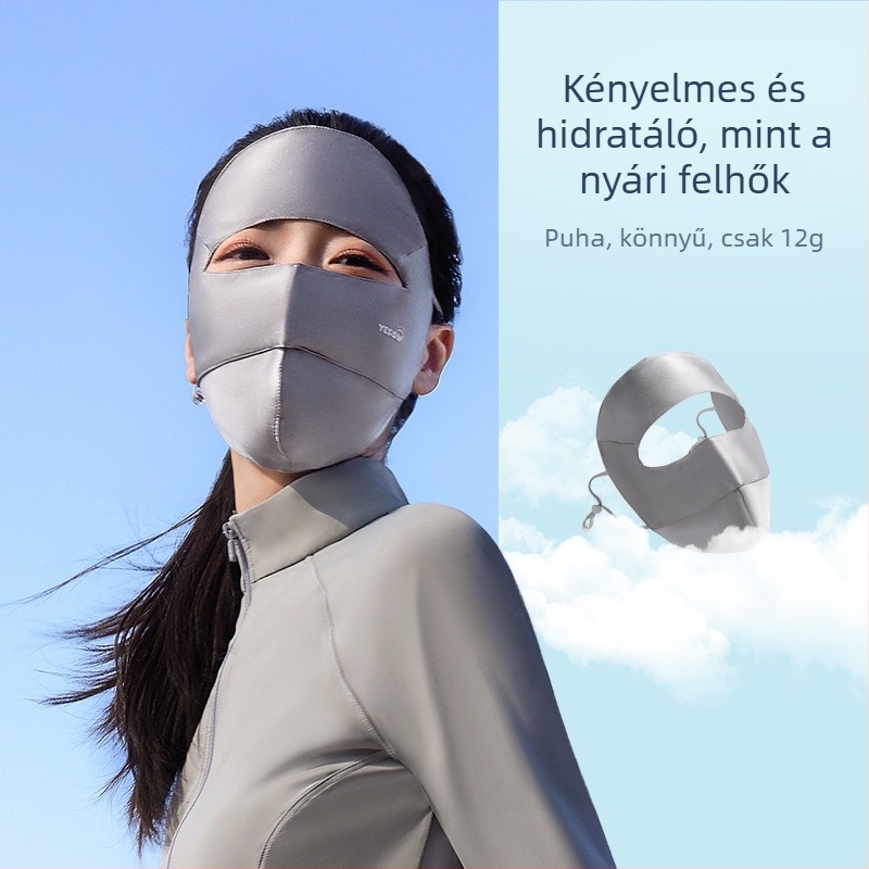 Teljes arcú UV-szűrő maszk, légáteresztő mulberry selyem, minimalist és sokoldalú dizájn, félfedés