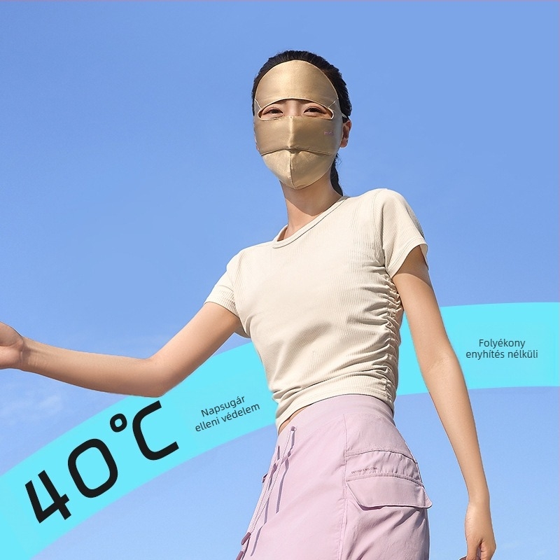 Teljes arcú UV-szűrő maszk, légáteresztő mulberry selyem, minimalist és sokoldalú dizájn, félfedés