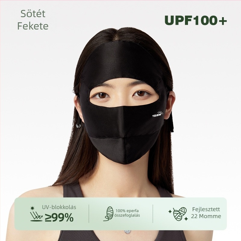 Teljes arcú UV-szűrő maszk, légáteresztő mulberry selyem, minimalist és sokoldalú dizájn, félfedés