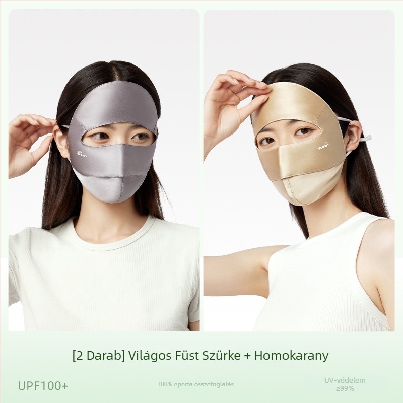 Teljes arcú UV-szűrő maszk, légáteresztő mulberry selyem, minimalist és sokoldalú dizájn, félfedés