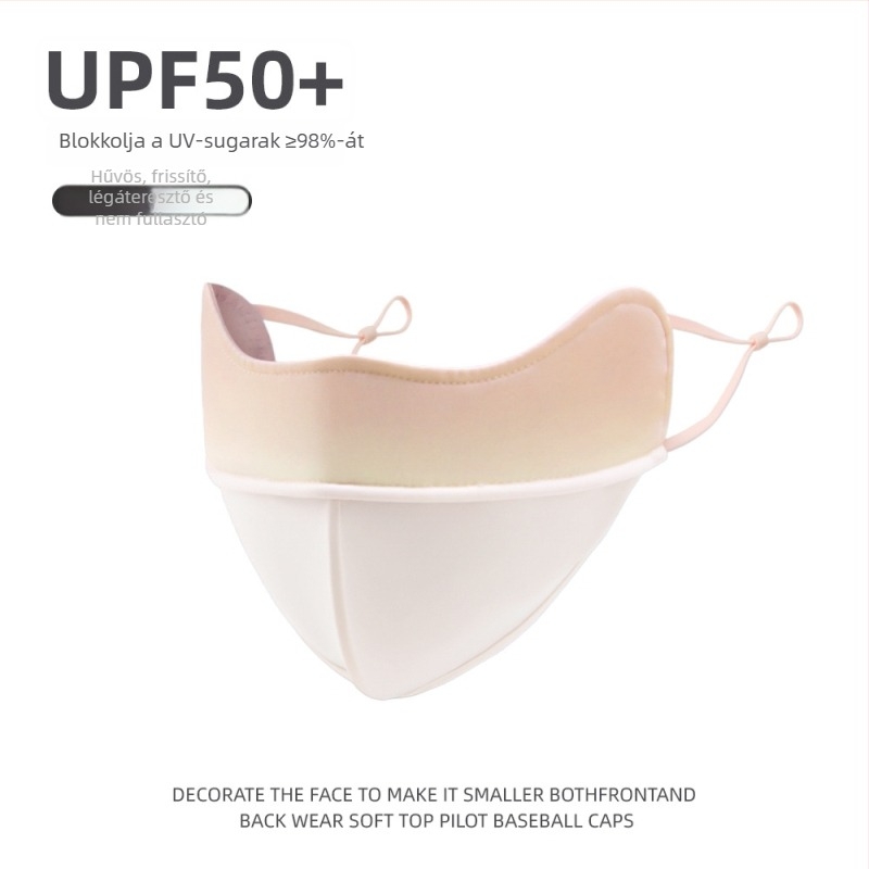 Uniszex nyári UV-védő arcmaszk UPF50+, légáteresztő, 3D forma Ice Silk anyagból